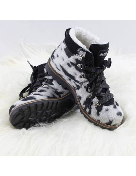 Women's warm cowhide boots with real sheepskin fur Olang Lima 2