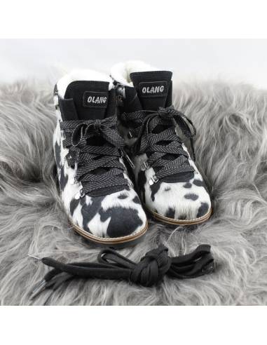 Bottines chaudes et luxueuses femme en peau vache fourrées mouton véritable Olang Lima 2