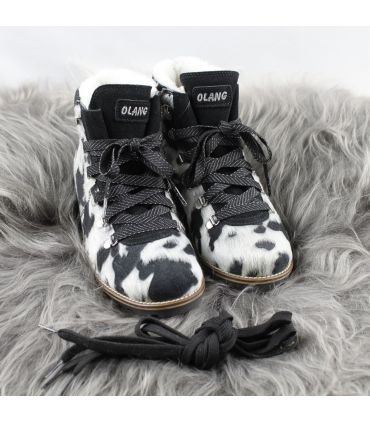 Bottines chaudes et luxueuses femme en peau vache fourrées mouton véritable Olang Lima 2