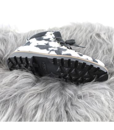 Bottines chaudes et luxueuses femme en peau vache fourrées mouton véritable Olang Lima 2