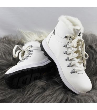 Women's warm sneakers in MARINE OR WHITE leather 38