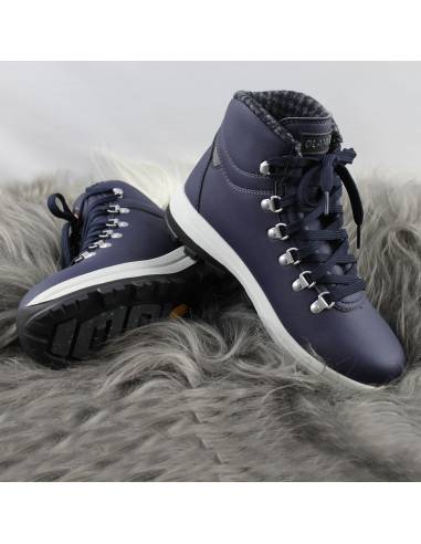 Baskets chaudes pour femme en cuir MARINE OU BLANC  38