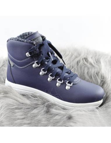 Baskets chaudes pour femme en cuir MARINE OU BLANC  38