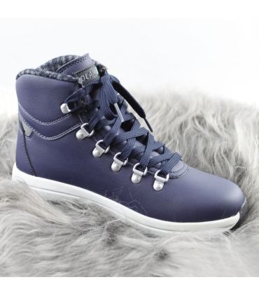 Warme Damen-Sneakers aus Leder MARINE ODER WEISS 38