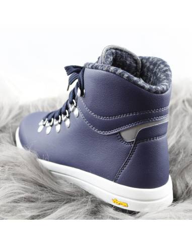 Cálidas zapatillas de mujer en cuero blanco o azul