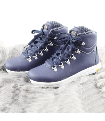 Baskets chaudes pour femme en cuir MARINE OU BLANC  38