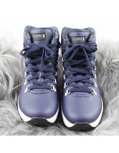 Cálidas zapatillas de mujer en cuero blanco o azul