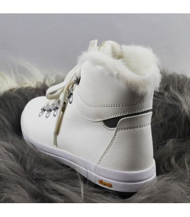 Women's warm sneakers in MARINE OR WHITE leather 38