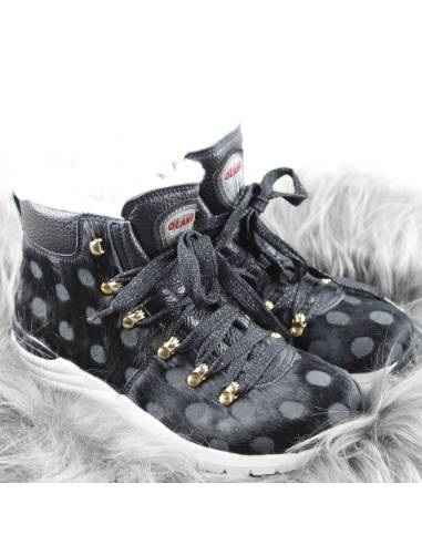 Warme Damen-Stiefeletten aus Kuhfell mit Futter aus echtem Lammfell Olang Lima 2