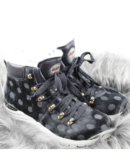 Bottines chaudes et luxueuses femme en peau vache fourrées mouton véritable Olang Lima II