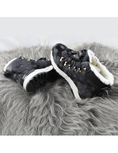 Bottines chaudes et luxueuses femme en peau vache fourrées mouton véritable Olang Lima II