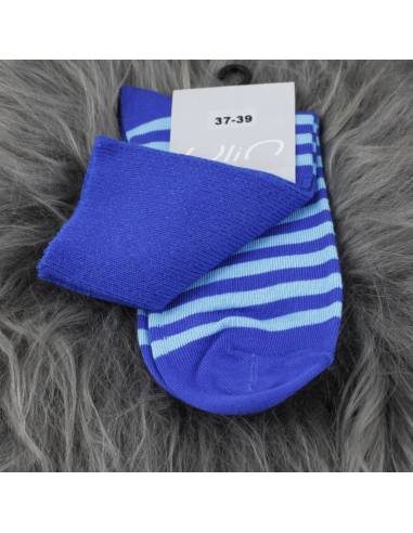 Woman untightened cotton striped socks