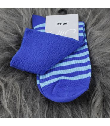 Woman untightened cotton striped socks