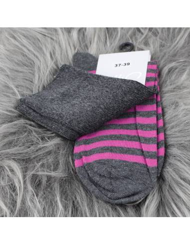 Calcetines de mujer no comprimir algodón rayadas