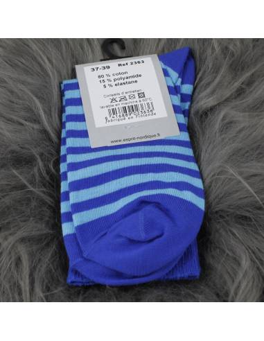 Woman untightened cotton striped socks