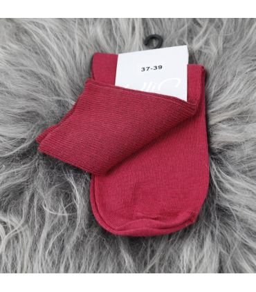 Chaussettes  femme et homme  non comprimantes cotonjambes sensibles bordeaux