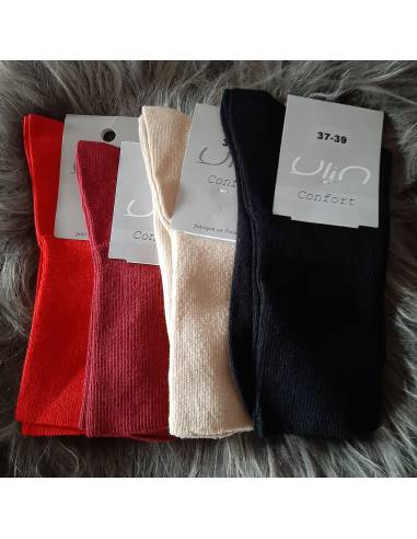 Women's and men's non-compressible cotton socks for sensitive legs