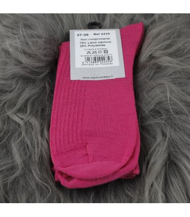 Chaussettes fines ville femme laine mérinos non comprimantes