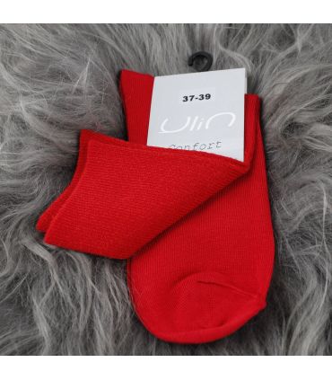 Chaussettes femme non comprimantes bambou rouge