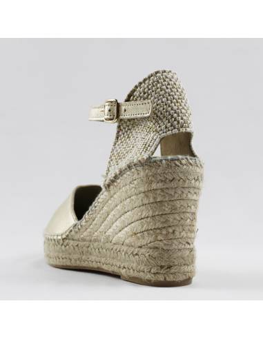 Sandales espadrilles en cuir or pour femme 