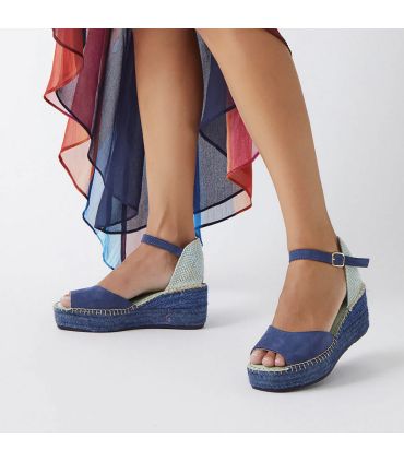 women's espadrilles in leather wedge sandals