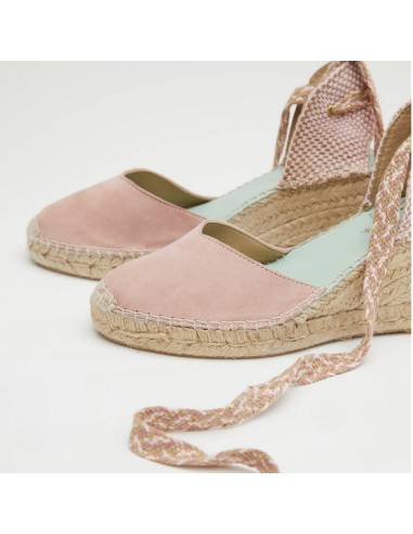 Espadrilles compensées semelle en chanvre et en lin