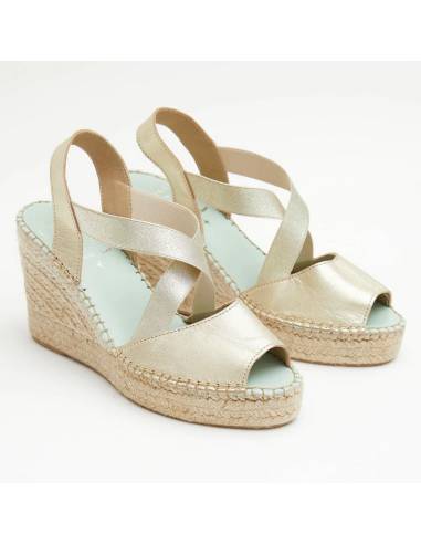 Sandales espadrilles femme avec élastique compensées