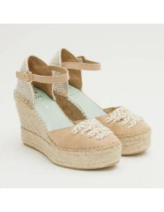 Espadrilles compensées à lacet et bride 2