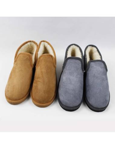Chaussons chauds charentaises Homme et femme en peau de mouton