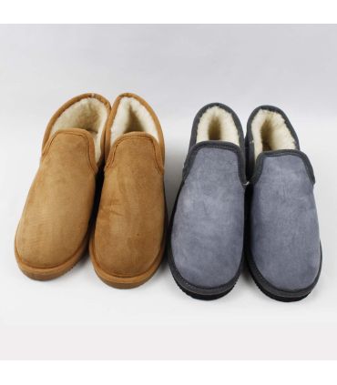 Cálidas zapatillas de piel de cordero para hombre o mujer