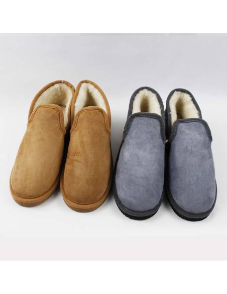Warm lambskin slippers for men and women