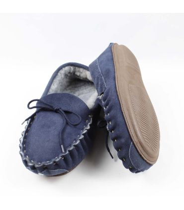 Men's slippers moccasin in guenuine lambskin