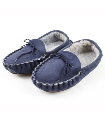Men's slippers moccasin in guenuine lambskin