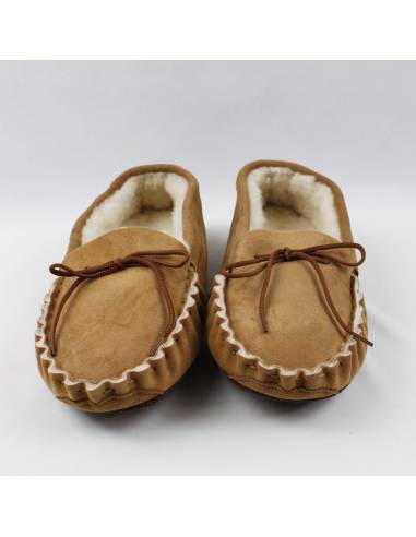 Men's slippers moccasin in guenuine lambskin