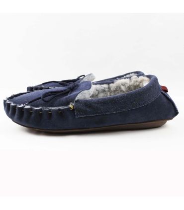 Men's slippers moccasin in guenuine lambskin