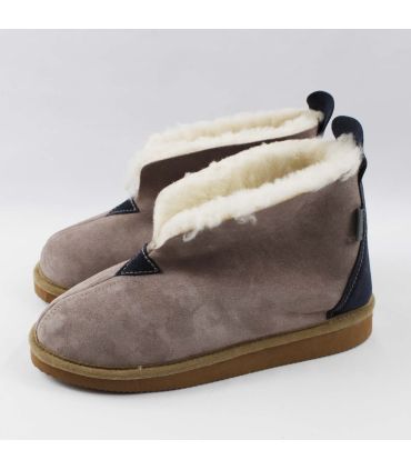 Chaussons Femme chauds et hauts en peau d'agneau