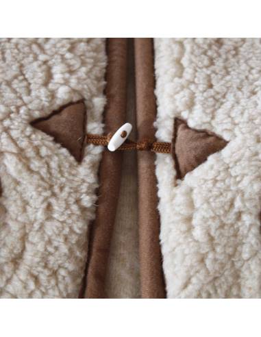 Gilet de Berger chaud  pure laine à brandebourg