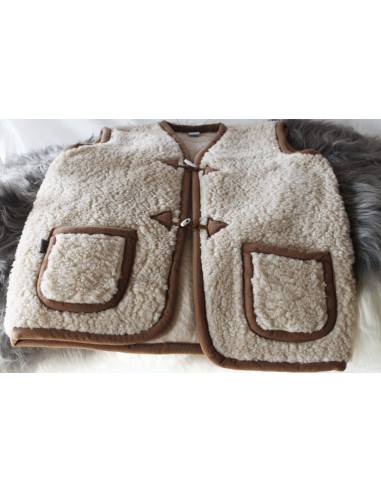 Gilet de Berger chaud  pure laine à brandebourg