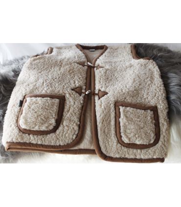 Gilet de Berger chaud  pure laine à brandebourg