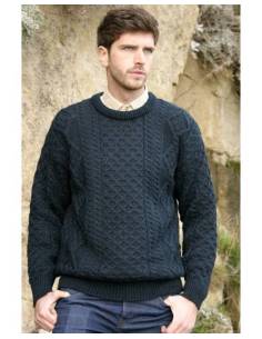 Irischer damen und Herren Pullover aus reiner Merinowolle warm Diamantmuster 2