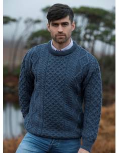 Pull irlandais homme et femme laine mérinos chaud col rond  2