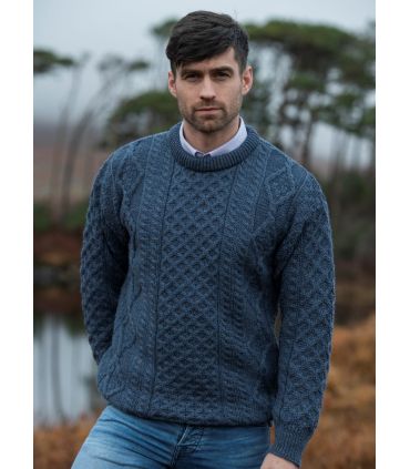 Nordic jumper Men's crew neck honeycomb