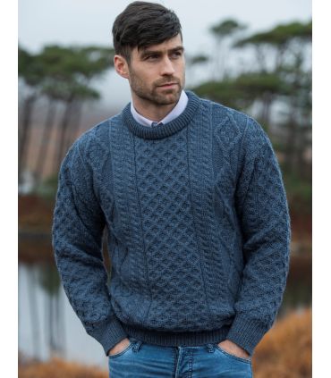 Nordic jumper Men's crew neck honeycomb