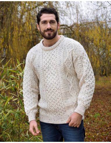 Nordic jumper Men's crew neck honeycomb