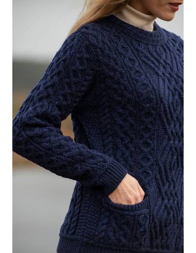 Irischer damen und Herren Pullover aus reiner Merinowolle warm Diamantmuster