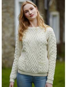 Irischer damen und Herren Pullover aus reiner Merinowolle warm Diamantmuster