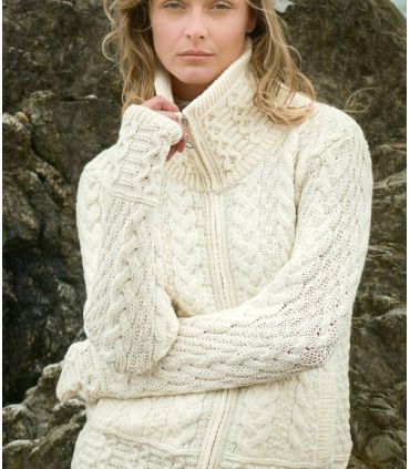 Gilet cardigan Zip Femme pure laine mérinos rouge