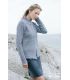 Women's Zip double collar cardigan pure merinowool