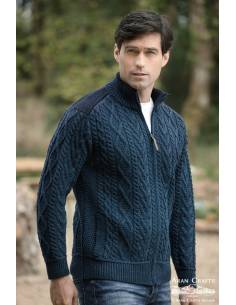 MEN'S ZIP CARDIAN WITH TRICOT REINFORCING SHOULDERS 2