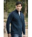 MEN'S ZIP CARDIAN WITH TRICOT REINFORCING SHOULDERS